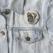 英語マスティフ（ブリンドル） 絵画ズ – Dog Art 缶バッジ (インサイチュ)