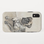 英語マスティフ(ブリンドル) 絵画ズ – Dog Art Case-Mate iPhoneケース (裏面(横))