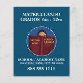 英語モダンを登録するブルースクールロゴスペインの チラシ (裏面)