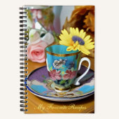 英語中国ティーカップ – マイお気に入りのレシピ ノートブック (正面)