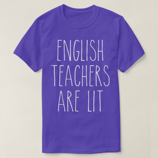 英語先生が文学おもしろい教授に輝く Tシャツ (デザイン正面)