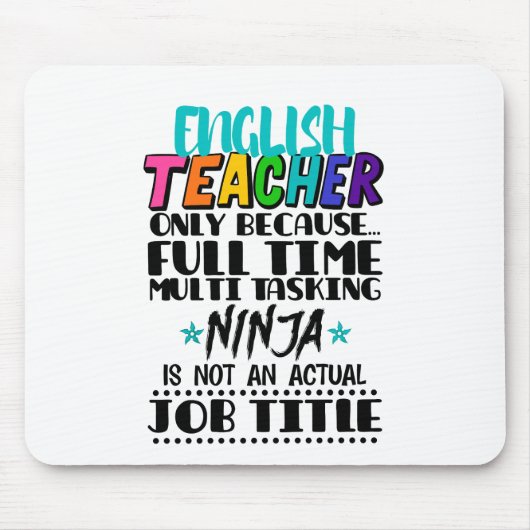 英語先生のみフルタイム数々のタスク マウスパッド (正面)