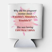 英語先生のジョークのギフト妊娠中のジョークのギフト 缶クーラー (正面)