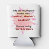 英語先生のジョークのギフト妊娠中のジョークのギフト 缶クーラー (裏面)