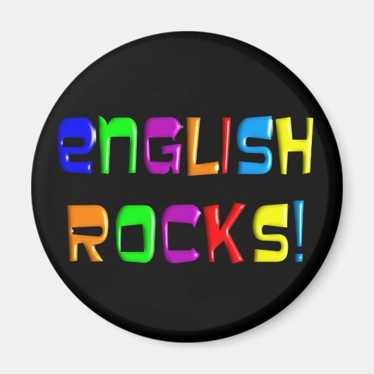 英語先生ギフト「English Rocks!」 マグネット (正面)