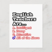 英語先生クイズ……冗談 ポストカード (正面)