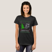 英語先生クリスマスツリー照明醜いクリスマス Tシャツ (正面フル)