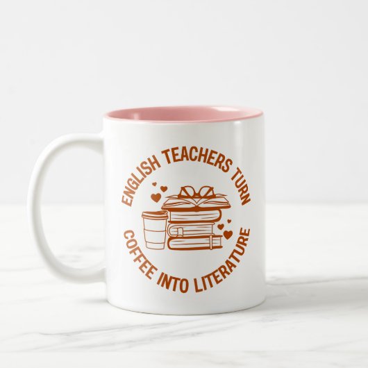 英語先生コーヒーラバーおもしろいズ引用文 ツートーンマグカップ (左)