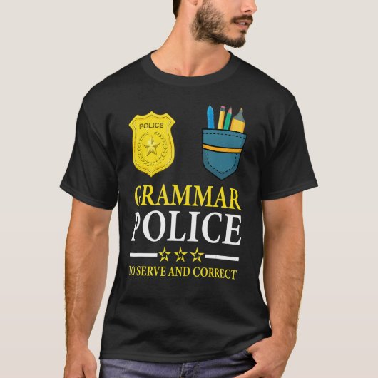 英語先生ジョーク文法警察のサービスとC Tシャツ (正面)