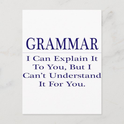 英語先生ジョーク…説明が分からない ポストカード (正面)
