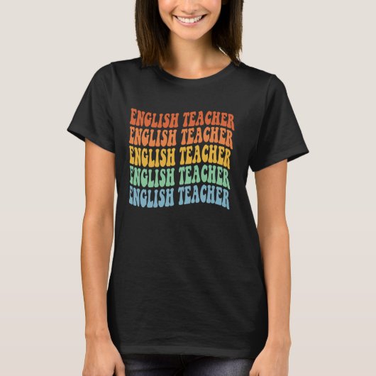 英語先生先生学校の最初の日に戻る Tシャツ (正面)