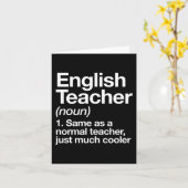 英語先生定義おもしろい新学期Firs カード (黄色い花)
