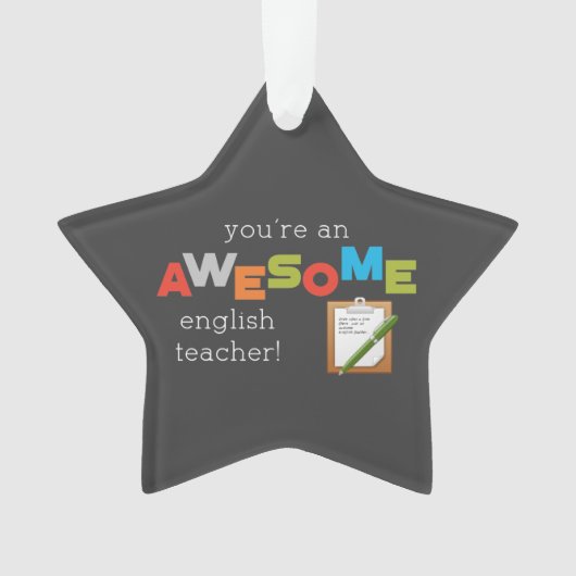 英語先生感謝の日素晴らし, オーナメント (正面)