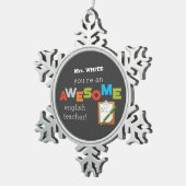 英語先生感謝の日素晴らし, スノーフレークピューターオーナメント (右)