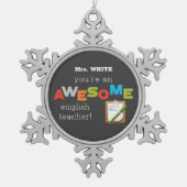 英語先生感謝の日素晴らし, スノーフレークピューターオーナメント (正面)