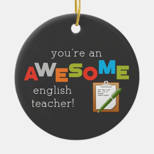 英語先生感謝の日素晴らし, セラミックオーナメント (正面)