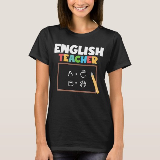 英語先生教授教育者 Tシャツ (正面)