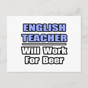 英語先生...ビールに向けて機能 ポストカード