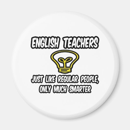 英語先生...普通の人と同頭が切れる様。 マグネット (正面)