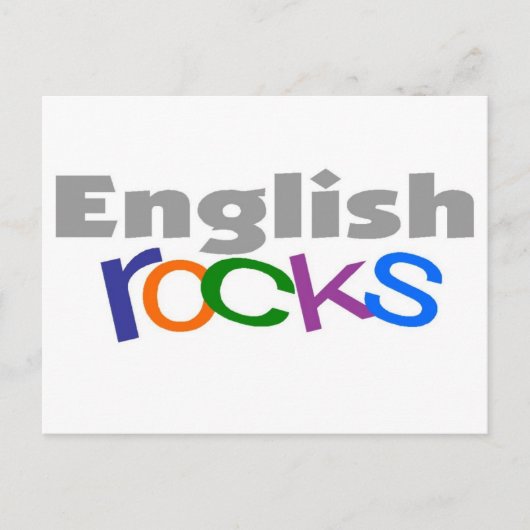 英語先生「English Rocks」ギフト ポストカード (正面)