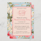 英語国側フローラ引っ越し祝いパーティーパーティー 招待状 (正面/裏面)