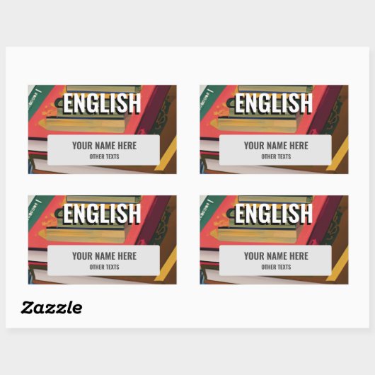 英語学校の件名ステッカーラベル 長方形シール (シート)