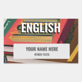 英語学校の件名ステッカーラベル 長方形シール (正面)