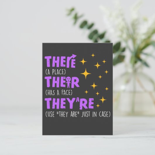 英語教えの学校文法先生 ポストカード (スタンド正面)