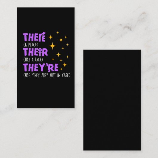 英語教え学校文法先生 名刺 (正面/裏面)