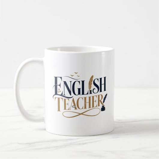 英語教師のためのオーダーメイドギフト コーヒーマグカップ (左)