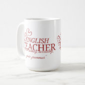 英語教師のためのカスタマイズ可能なサッシー マグカップ (正面左)