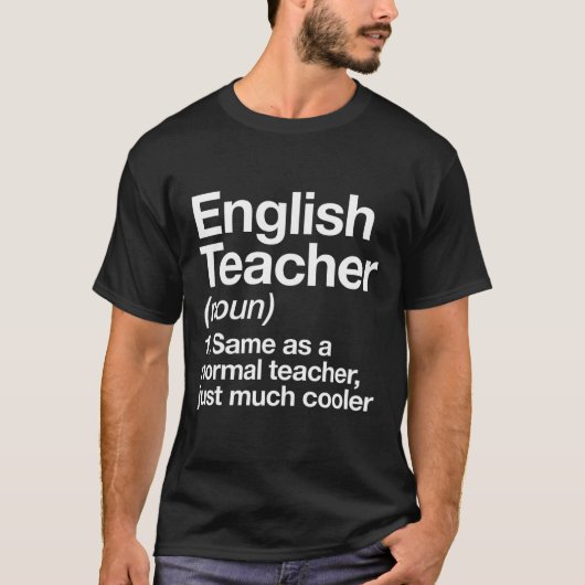 英語教師の定義 おもしろい バックトゥスクール フリー Tシャツ (正面)