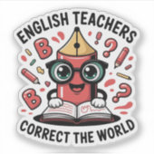 英語教師は世界を正す - 文法に誇り シール (正面)