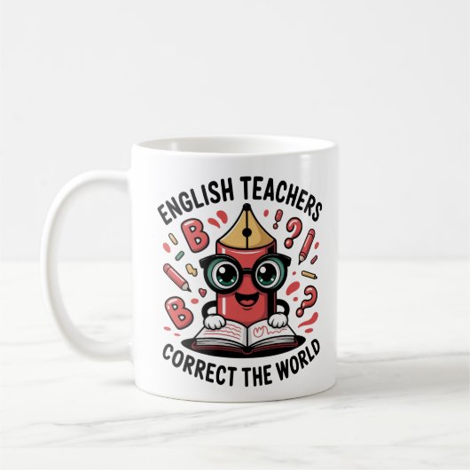 英語教師は世界を正す 文法教師 コーヒーマグカップ (左)