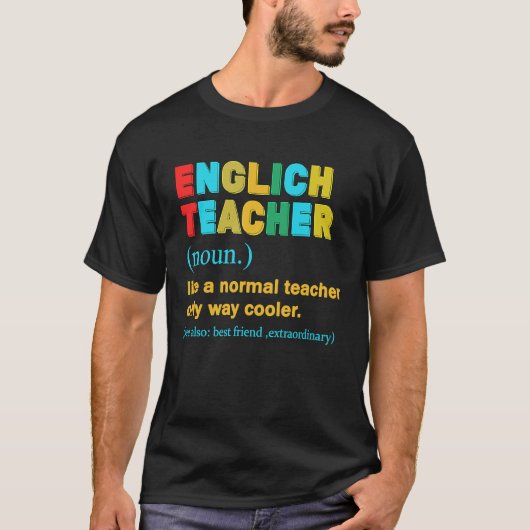 英語教師名詞の定義 Tシャツ (正面)