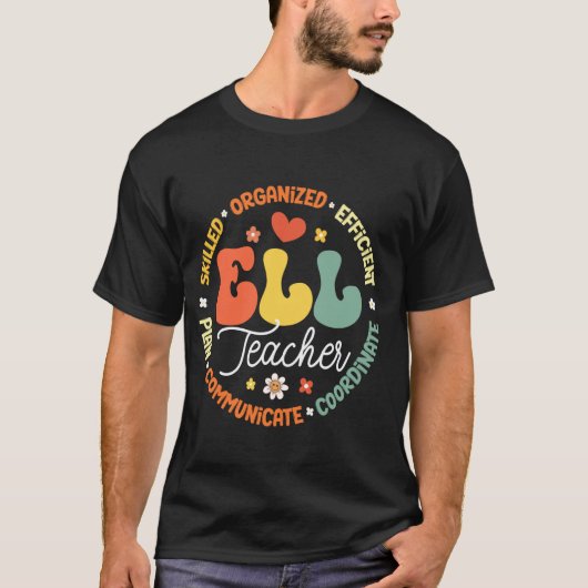 英語教師 学校支援 英語言語 Tシャツ (正面)