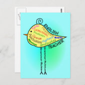 英語教師「文法の鳥」ギフト ポストカード (正面/裏面)