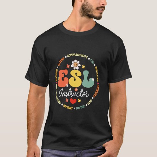 英語教師 第二言語としての英語指導者 Tシャツ (正面)