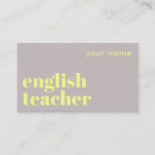 英語教師 英語第二言語 ビジネスカード (正面)