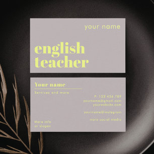 英語教師 英語第二言語 ビジネスカード