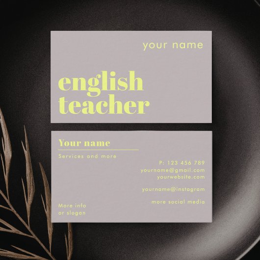 英語教師 英語第二言語 ビジネスカード