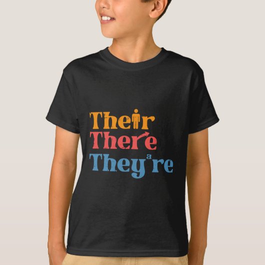 英語教師 Their There Theyre ユーモア 文法 メンズ Tシャツ (正面)