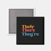 英語教師 Their There Theyre 面白い文法 メンズ マグネット (正面/裏面)