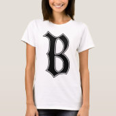 英語文字ゴシック文字B Tシャツ (正面)