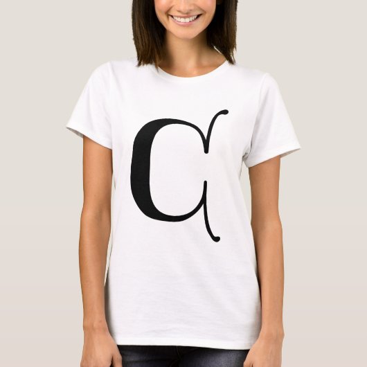 英語文字ゴシック文字C Tシャツ (正面)