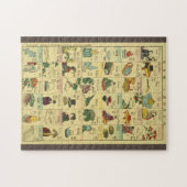 英語日本の絵付けフラッシュカードポスター ジグソーパズル (横)