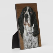 英語春スパニエル犬ペット写真 フォトプラーク (側面)