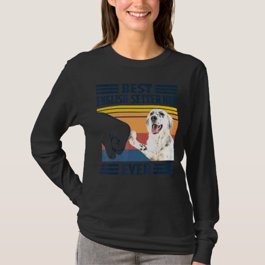 英語最高のの設定者ママは犬ママ母ママ Tシャツ (正面)