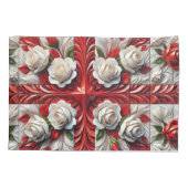 英語独身ののバラ付き枕カバー 枕カバー (裏面)