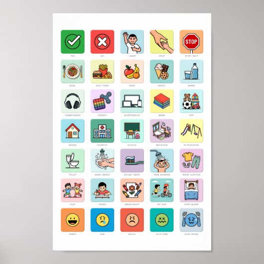 英語自閉症AAC PACSポインティング通信04 ポスター (正面)